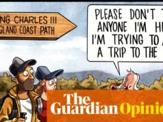 Ben Jennings sobre la visita de estado del rey Carlos a los Estados Unidos – caricatura