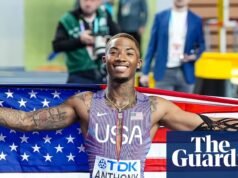 El estadounidense Jordan Anthony gana el oro mundial en los 60 metros después de un coágulo de sangre ‘del tamaño de una pelota de fútbol’ | Atletismo