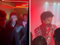 David Beckham apoya a Son Cruz en su concierto de rock en París