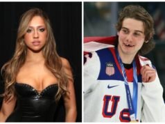 Tate McRae sale exclusivamente con Jack Hughes del equipo de EE. UU.