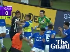 Pelea multitudinaria provoca 23 tarjetas rojas para jugadores de Cruzeiro y Atlético Mineiro en Brasil | Fútbol