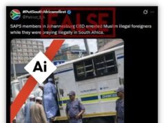 Imagen de extranjeros detenidos en Sudáfrica durante el Eid generada por IA