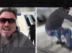 Bam Margera intenta hacer Ollie sobre 8 pasos en LAX, en video