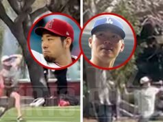 Yoshinobu Yamamoto y Yusei Kikuchi van al Miami Park para practicar lanzamientos