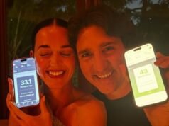 Katy Perry y Justin Trudeau son todo sonrisas durante una cena