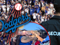 Fanáticos de la MLB captados en video durante el día inaugural en el Dodger Stadium