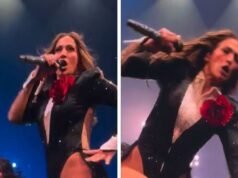 Jennifer Lopez se resbala y casi se cae con fuerza durante su residencia en Las Vegas, video