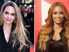 Angelina Jolie y Gizelle Bryant posan en el brunch de la hermandad