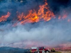 Miles de californianos evacuados mientras los vientos de Santa Ana alimentan dos incendios forestales de rápida propagación