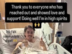 Mensaje de un motociclista de motocross herido desde el hospital después de un accidente catastrófico en el Sydney Royal Easter Show, mientras su esposa embarazada revela “un largo camino por delante”