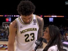 Los fanáticos quedan atónitos cuando Yaxel Lendeborg hace una confesión en el medio tiempo durante una entrevista durante UConn vs Michigan