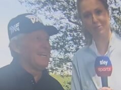 La leyenda del golf Gary Player, de 90 años, deja a los espectadores avergonzados con un comentario “aterrador” al presentador del Masters
