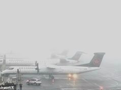 Gritos y sollozos cuando el avión de pasajeros lleno quedó varado durante HORAS en la pista después de que la niebla cerrara su destino original.