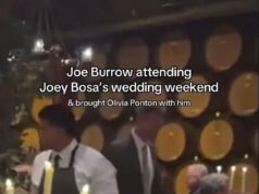 Se ve a Joe Burrow poniéndose cómodo con la modelo SI Olivia Ponton en la boda de la estrella de la NFL después de que el romance volviera a la normalidad