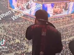 Horrible momento en que fan cae en las gradas de WrestleMania y deja atónitos a los espectadores
