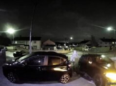 Las imágenes de vídeo muestran a matones encapuchados lanzando terroríficos ataques nocturnos contra la casa familiar, con un propietario desnudo ahuyentando al atacante.