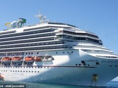 El cuerpo de una mujer es encontrado en la cubierta del crucero Carnival después de caer desde su balcón mientras navegaba cerca de la costa de California.