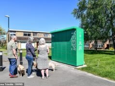 El casillero de paquetes verde brillante ‘colocado’ en una tranquila calle sin salida se retira menos de un mes después debido a la ‘indignación’ de los residentes