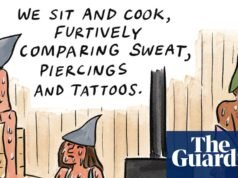 Ahora soy adicta a la sauna: la caricatura de Becky Barnicoat