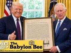 Trump le regala al rey Carlos una copia autografiada de la Declaración de Independencia