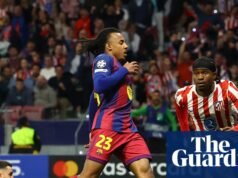 El Atlético retrasa la remontada del Barcelona tras el gol de Lookman y la roja de García | liga de campeones