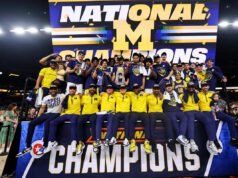 La victoria del título de Michigan otorga a los Diez Grandes campeones simultáneos en fútbol americano y baloncesto masculino y femenino por primera vez.