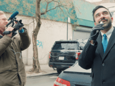 Zohran Mamdani entrevistado por John Wilson en un vídeo sobre andamios en Nueva York