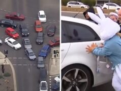 El sorteo gratuito de combustible provoca caos en el tráfico antes de que la policía lo detenga