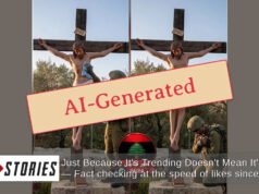 Las imágenes NO son reales y muestran a un soldado de las FDI reparando la estatua de la crucifixión que destrozó: están generadas por IA.