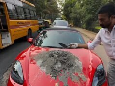 Espera, ¿por qué este hombre está mezclando cemento sobre el capó de un Porsche Boxster?