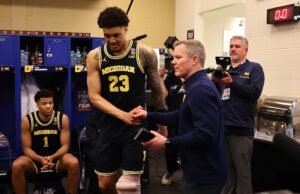 Yaxel Lendeborg de Michigan sobre el estado del juego por el título después de lesionarse el tobillo y la rodilla en la victoria de la Final Four: “Estoy jugando pase lo que pase”