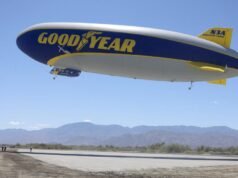 Monté el dirigible Goodyear sobre Coachella