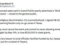 El parque acuático de Texas se vio obligado a abandonar el negocio ‘exclusivo para musulmanes’ después de que Abbott amenazara con retirar la financiación