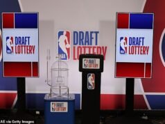 Los Washington Wizards celebran su victoria en la Lotería del Draft de la NBA tras terminar con el peor récord de la liga