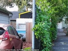 Una pareja de ancianos de Portland ahora se ve obligada a usar máscaras antigás afuera de su casa ‘celestial’ después de que un vecino del infierno erigiera una pequeña casa en su patio trasero, según una demanda