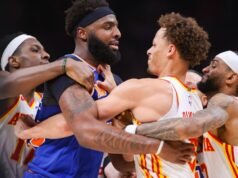 Daniels de los Hawks y Robinson de los Knicks expulsados por pelear