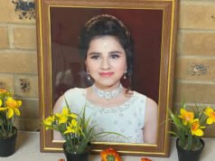 Memorial organizado en memoria de Harshita Brella