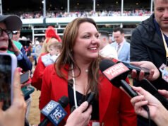 Kentucky Derby 2026: Mire a Cherie DeVaux reaccionar ante el viaje salvaje de Golden Tempo para ganar la carrera