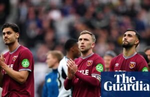 West Ham podría tener que recaudar £100 millones en ventas de jugadores si descienden | West Ham United