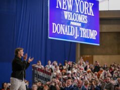 Abdul Carter de los Gigantes cuestiona a Jaxson Dart por presentar al presidente Trump en un mitin en Nueva York