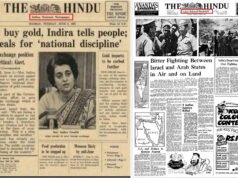 Una página de periódico falsa sobre las medidas generalizadas de control del oro en la India