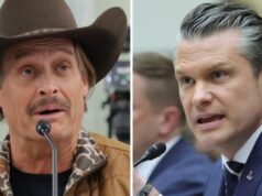 Pete Hegseth y Kid Rock vuelan helicópteros Apache en vídeo de concierto