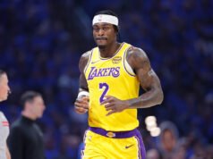 Jarred Vanderbilt de los Lakers sale temprano de la derrota del Juego 1 ante el Thunder después de una terrible lesión en el dedo