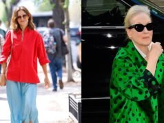Katie Holmes y Meryl Streep lucen estos looks de blusas brillantes