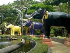 El elefante gigante del Museo Erawan, un monumento cultural
